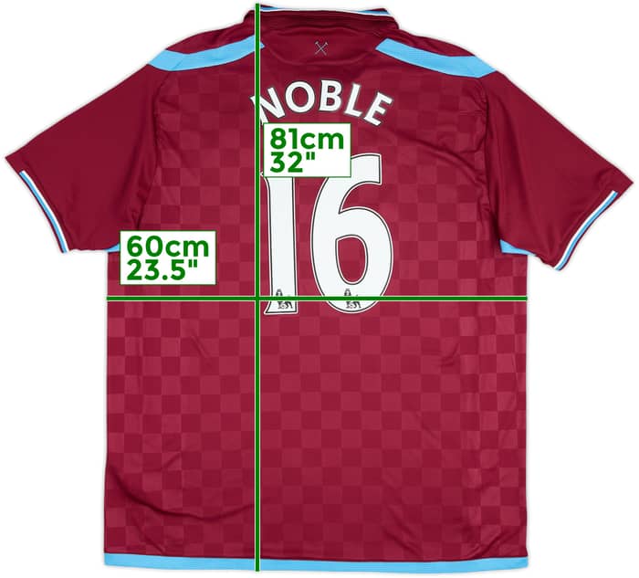 2009-10 West Ham Home Shirt Noble #16 - 8/10 - (XL)