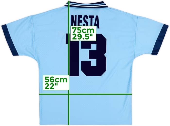 1995-96 Lazio Home Shirt Nesta #13 - 9/10 - (L)