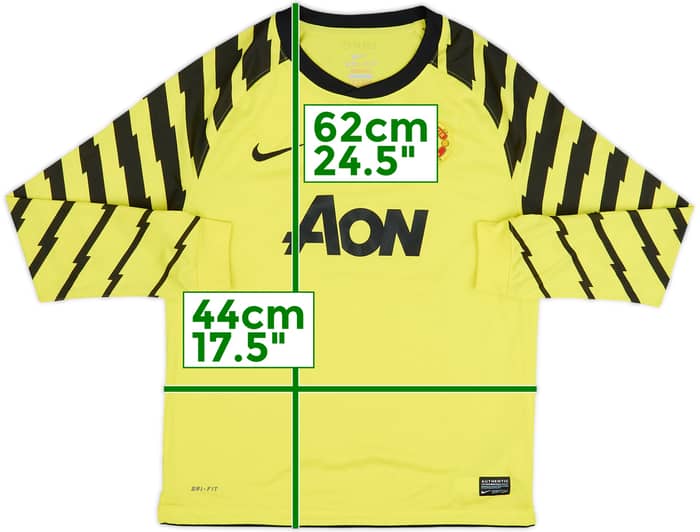 2010-11 Manchester United Yellow GK Shirt - 8/10 - (13-14 Years)