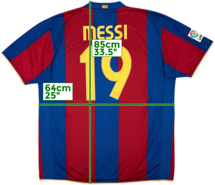 2007-08 Barcelona Home Shirt Messi #19 - 6/10 - (XXL)