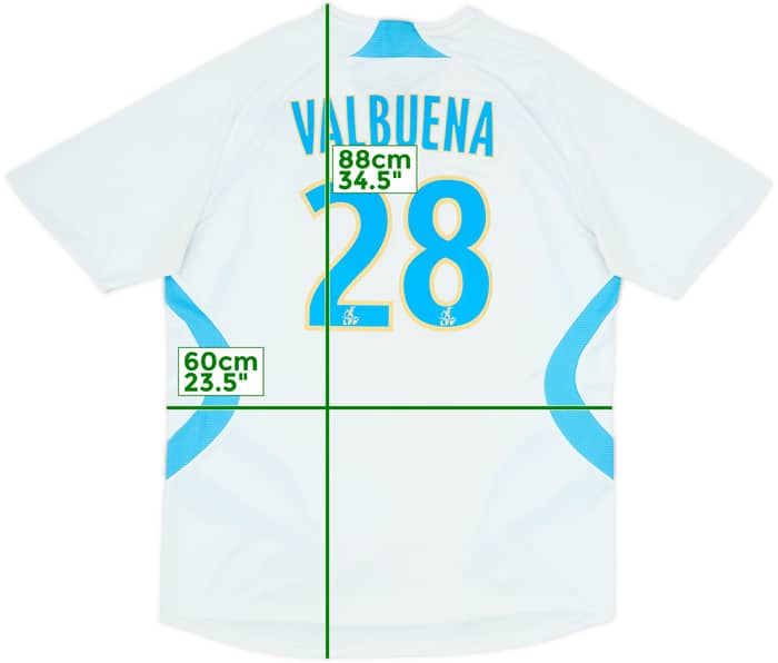 2007-08 Olympique Marseille Home Shirt Valbuena #28 - 7/10 - (XL)