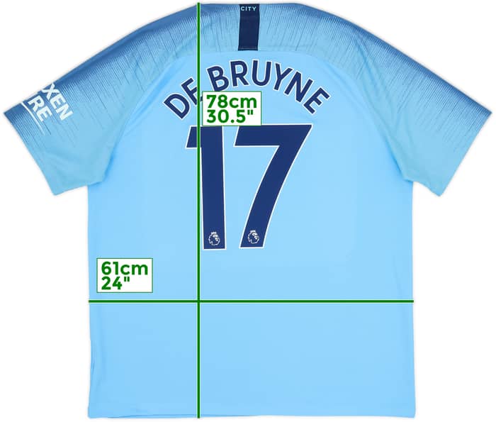 2018-19 Manchester City Home Shirt De Bruyne #17 - 6/10 - (XL)