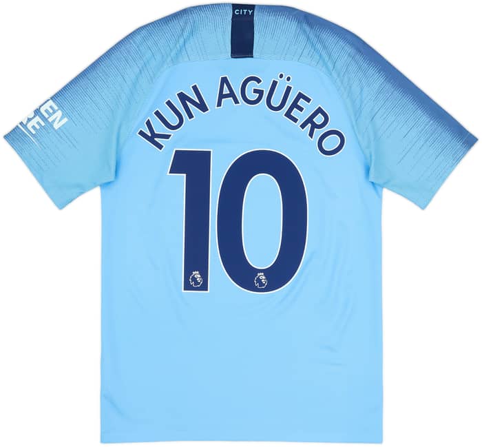 2018-19 Manchester City Home Shirt Kun Aguero #10 - 8/10 - (S)