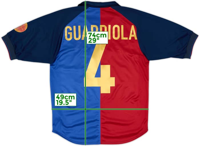 1999-00 Barcelona Centenary Home Shirt Guardiola #4 - 8/10 - (M)