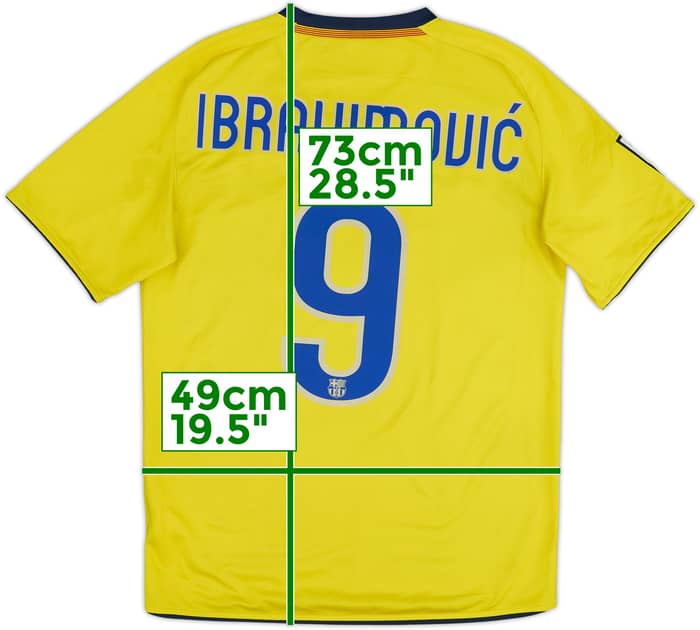 Camiseta de visitante del Barcelona 2008-10 Ibrahimovic #9 - 7/10 - (S)