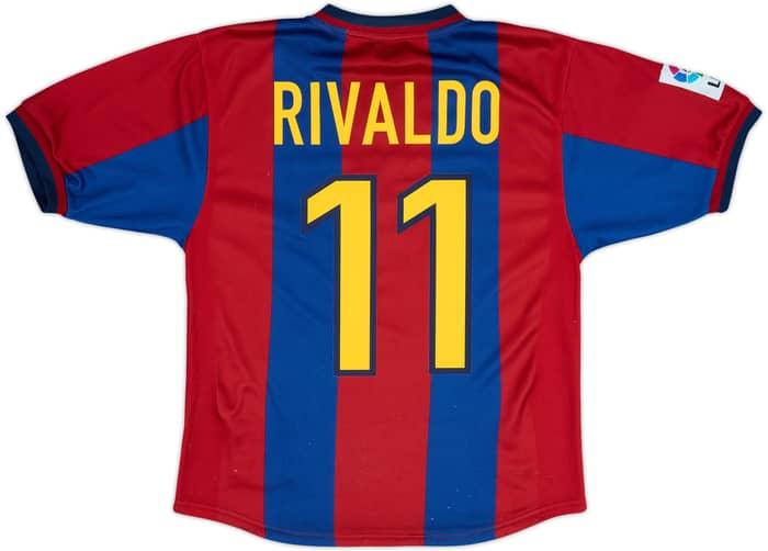 Camiseta de local del Barcelona 1998-00 Rivaldo #11 - 8/10 - (15-16 Años)
