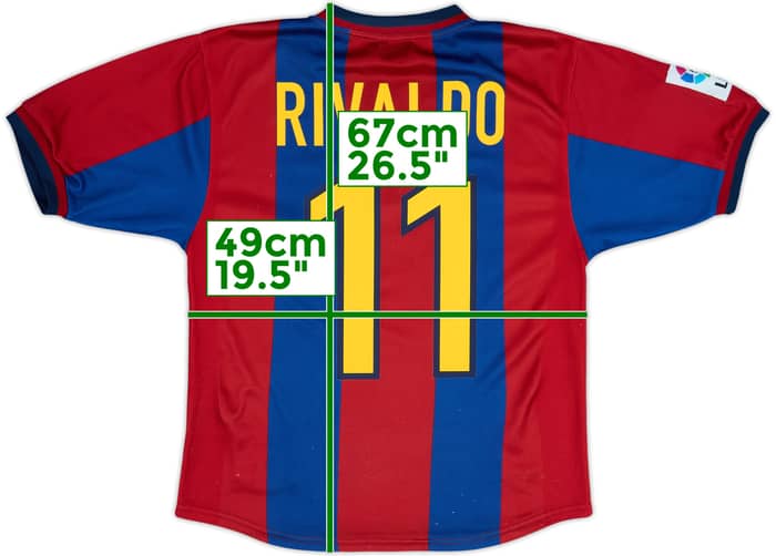 Camiseta de local del Barcelona 1998-00 Rivaldo #11 - 8/10 - (15-16 Años)