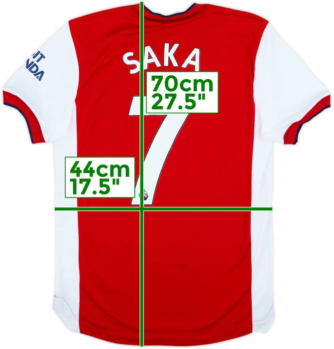 2021-22 Arsenal Authentic Home Shirt Saka #7 - 6/10 - (S)