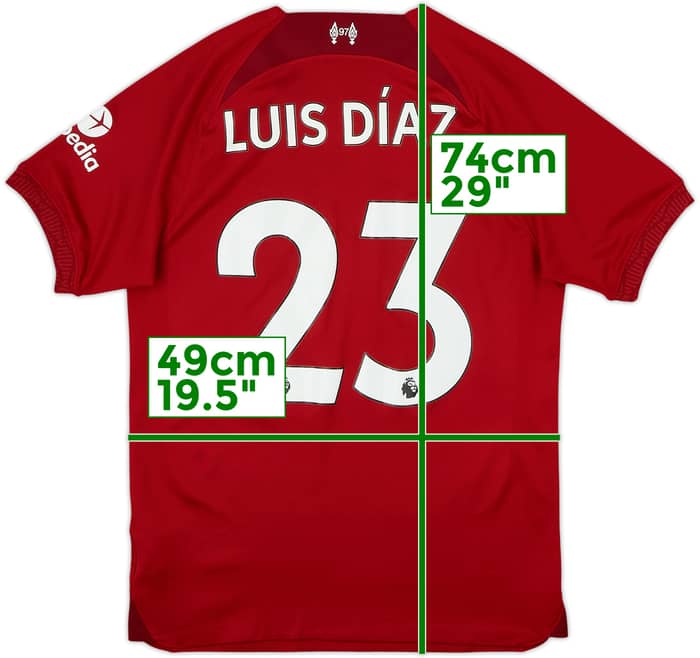 2022-23 Liverpool Home Shirt Luis Diaz #23 - 6/10 - (S)