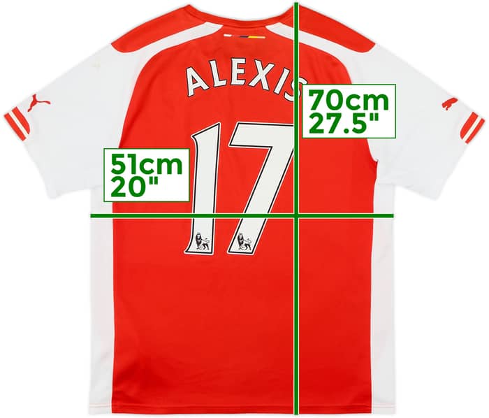 2014-15 Arsenal Home Shirt Alexis #17 - 5/10 - (M)