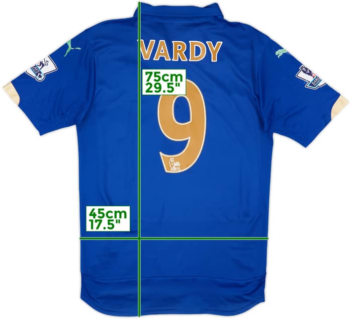 2014-15 Leicester Home Shirt Vardy #9 - 4/10 - (S)