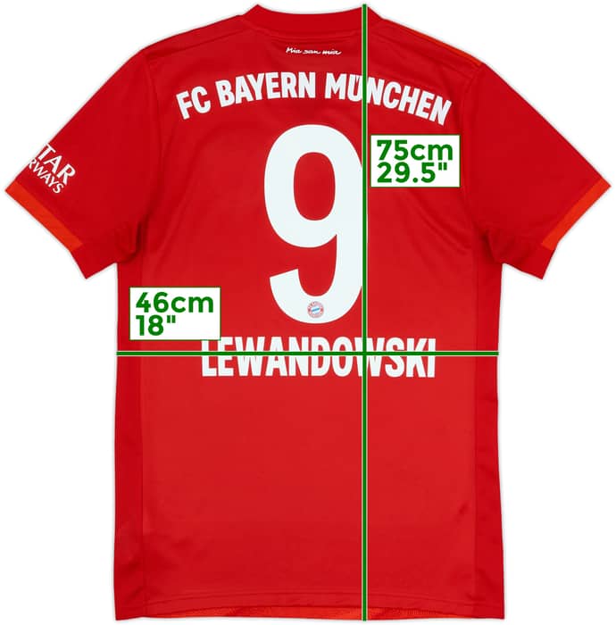 2019-20 Bayern Munich Home Shirt Lewandowski #9 - 9/10 - (S)