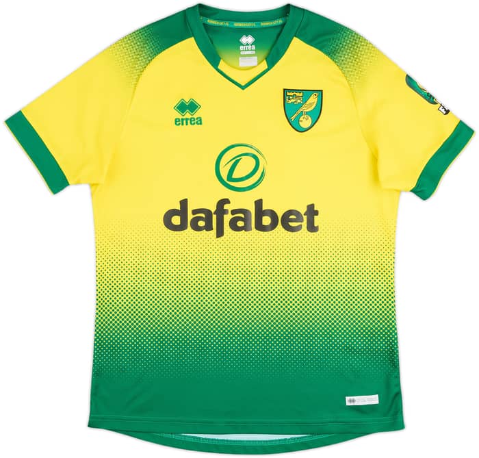 2019-20 Norwich Home Shirt Aarons #2 - 8/10 - (M)