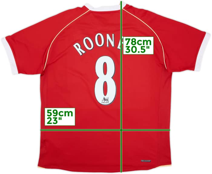 2006-07 Manchester United Home Shirt Rooney #8 - 7/10 - (XL)