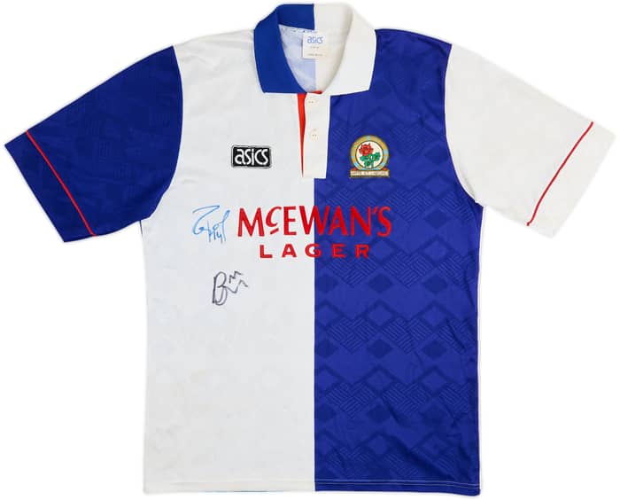 1992-94 Blackburn Signed Home Shirt - 6/10 - (M)
