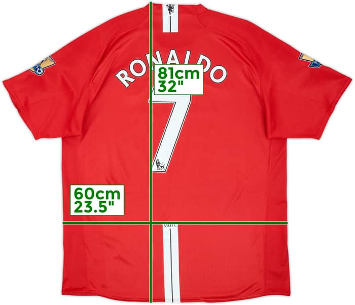 2007-09 Manchester United Home Shirt Ronaldo #7 - 9/10 - (XL)