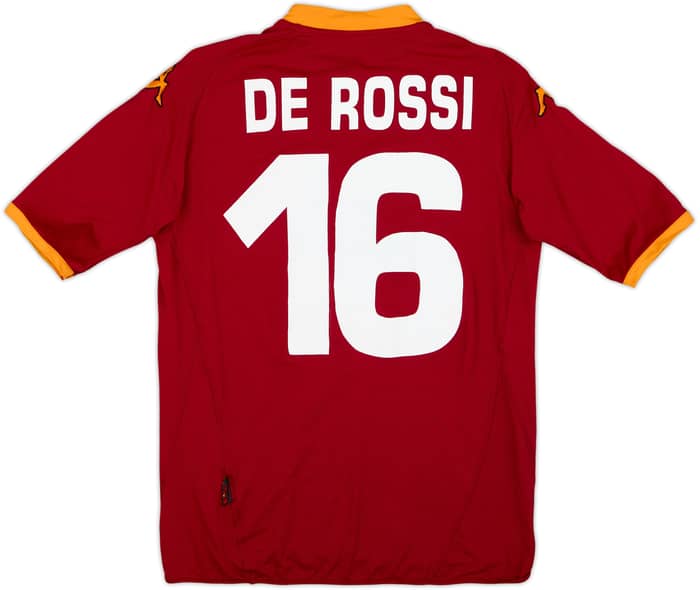 2008-09 Roma Home Shirt De Rossi #16 - 8/10 - (L)