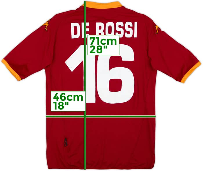 2008-09 Roma Home Shirt De Rossi #16 - 8/10 - (L)