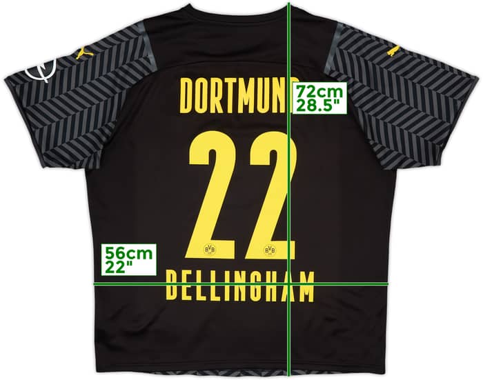 2021-22 Borussia Dortmund Away Shirt Bellingham #22 - 7/10 - (XL)