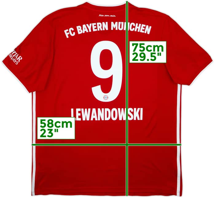 2020-21 Bayern Munich Home Shirt Lewandowski #9 - 6/10 - (XL)