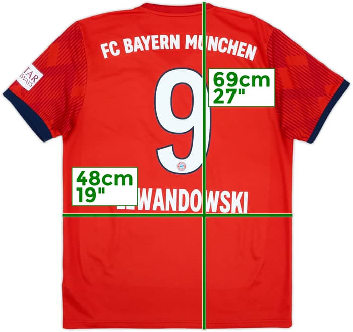2018-19 Bayern Munich Home Shirt Lewandowski #9 - 6/10 - (M)