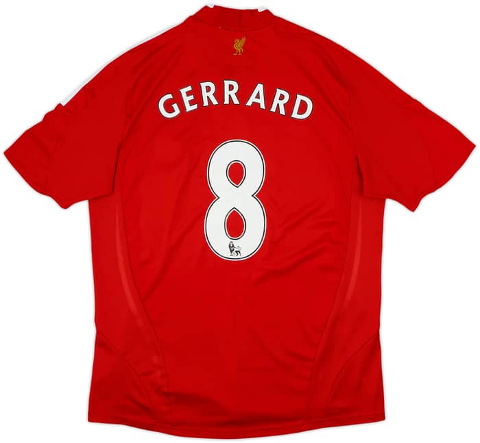 2008-10 Liverpool Home Shirt Gerrard #8 - 8/10 - (L)