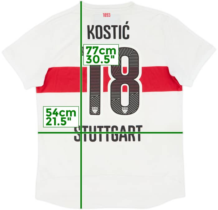 2015- 16 Stuttgart Home Shirt Kostic #18 - 7/10 - (L)