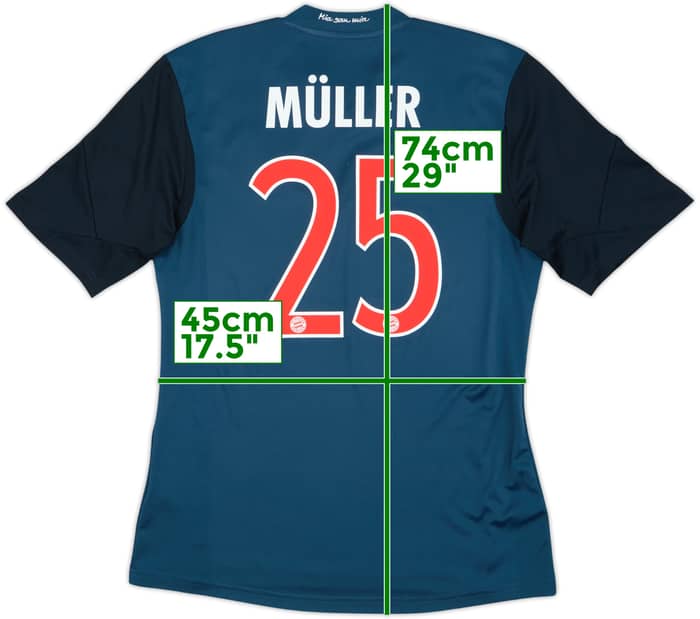 Camiseta de la tercera equipación del Bayern Munich 2013-14 Muller #25 - 8/10 - (M)