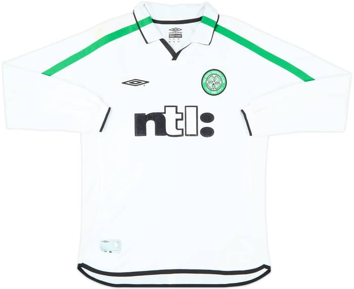 2001-02 Celtic Away L/S Shirt Petrov #19 - 8/10 - (M)
