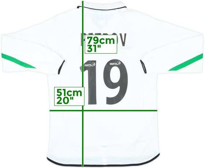2001-02 Celtic Away L/S Shirt Petrov #19 - 8/10 - (M)