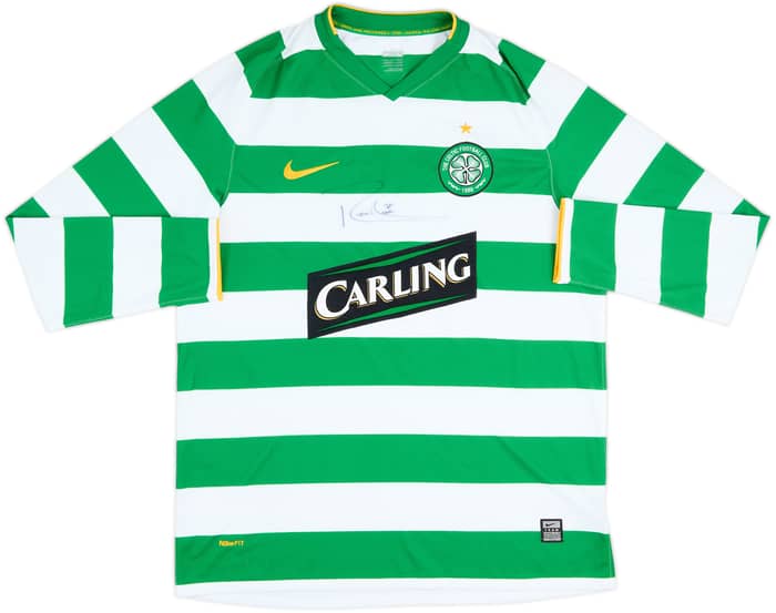 2008-10 Celtic Signed Home L/S Shirt Keane #7 - 7/10 - (L)