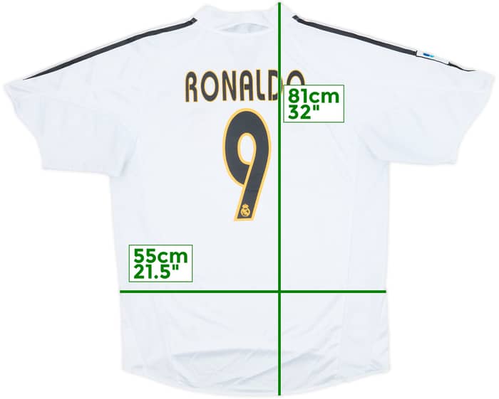 2004-05 Real Madrid Home Shirt Ronaldo #9 - 7/10 - (L)