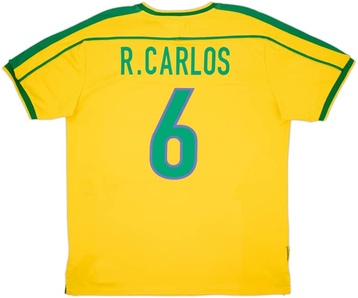2008 Brazil '1998-00' Nike Reissue Home Shirt R.Carlos #6 - 7/10 - (XL)