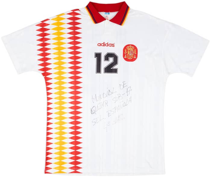 1995 Spain Match Issue World Youth Championship Away Shirt Michel #12