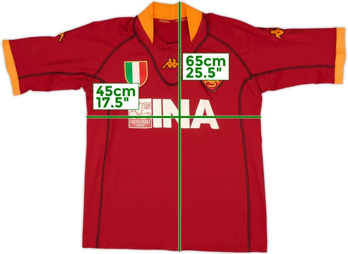 2001-02 Roma Home Shirt Cassano #18 - 6/10 - (L)