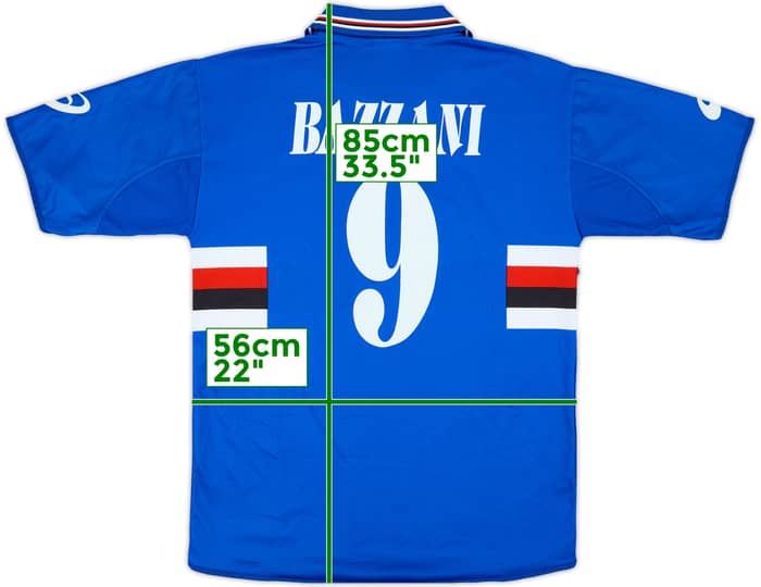 2003-04 Sampdoria Home Shirt Bazzani #9 - 8/10 - (XL)