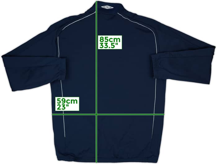 2007-09 England Umbro 1/4 Zip Drill Top - 8/10 - (XXL)