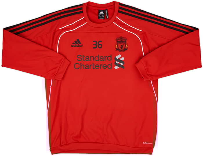 2010-11 Liverpool adidas Player Issue Sweat Top #36 - 8/10 - (L)