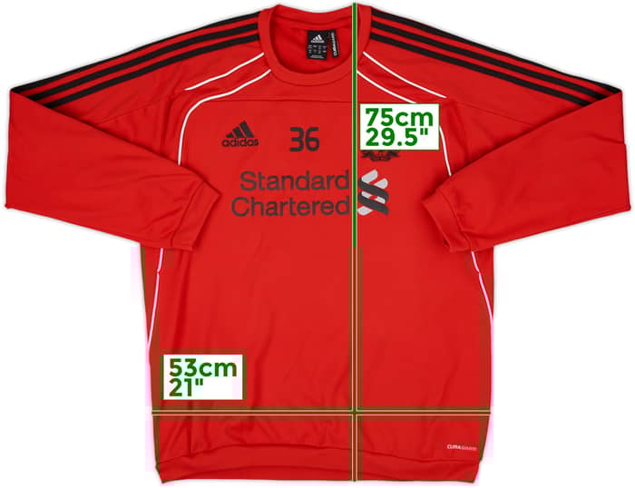 2010-11 Liverpool adidas Player Issue Sweat Top #36 - 8/10 - (L)