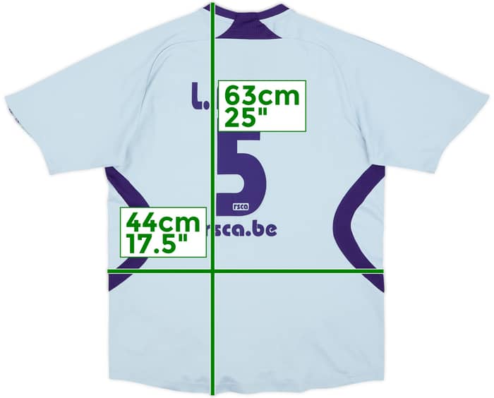2007-08 Anderlecht Away Shirt L.Biglia #5 - 6/10 - (M.Boys)