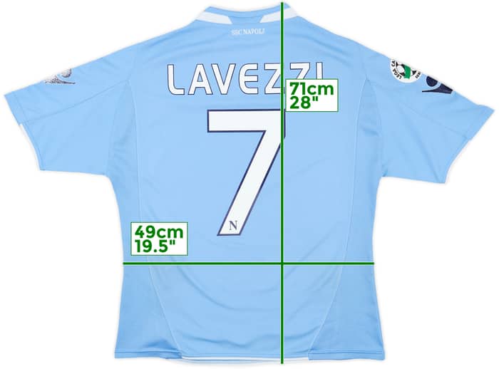2009-10 Napoli Home Shirt Lavezzi #7 - 6/10 - (S)