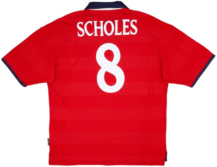 1999-01 England Away Shirt Scholes #8 - 7/10 - (XL)
