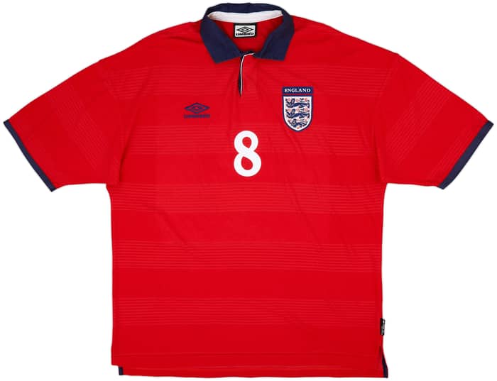 1999-01 England Away Shirt Scholes #8 - 7/10 - (XL)