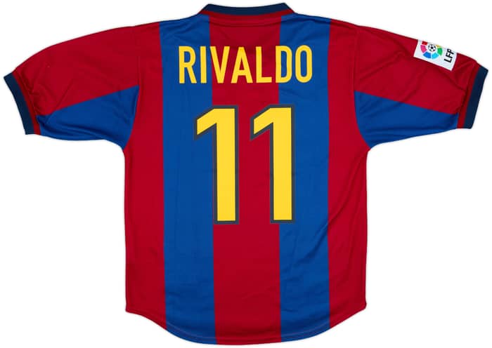 1998-00 Barcelona Home Shirt Rivaldo #11 - 8/10 - (S)