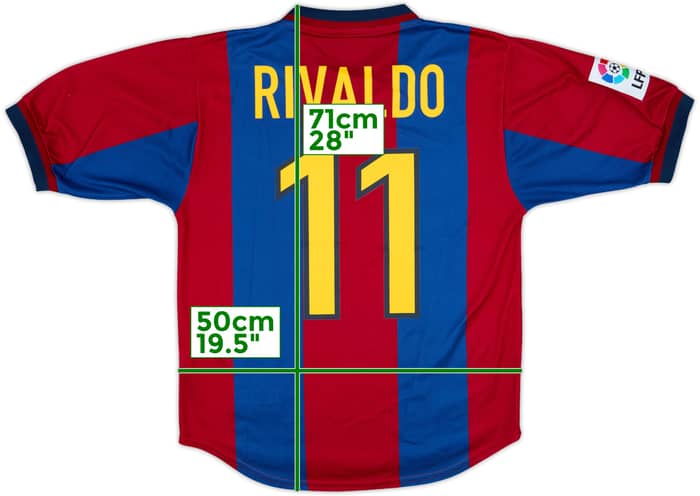 1998-00 Barcelona Home Shirt Rivaldo #11 - 8/10 - (S)