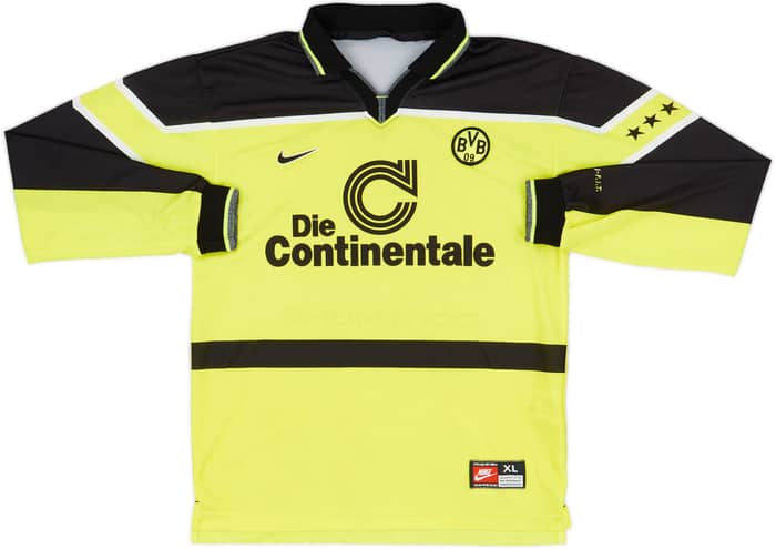 1997-98 Borussia Dortmund Home L/S Shirt - 8/10 - (XL.Boys)