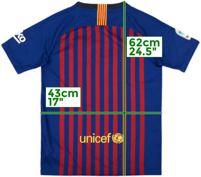 2018-19 Barcelona Home Shirt - 9/10 - (L.Boys)