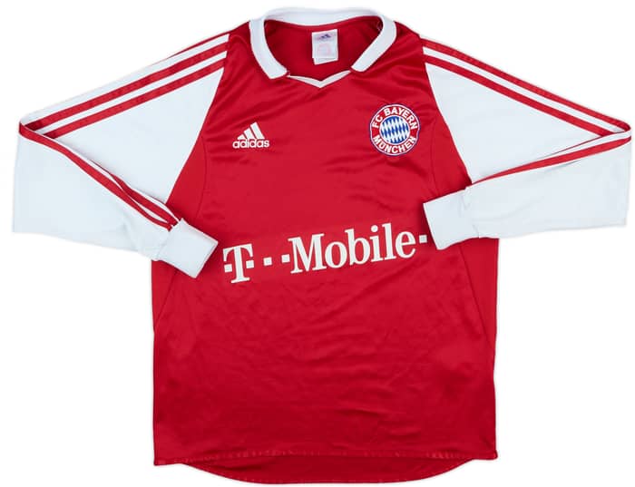 2003-04 Bayern Munich Home L/S Shirt - 7/10 - (XL.Boys)