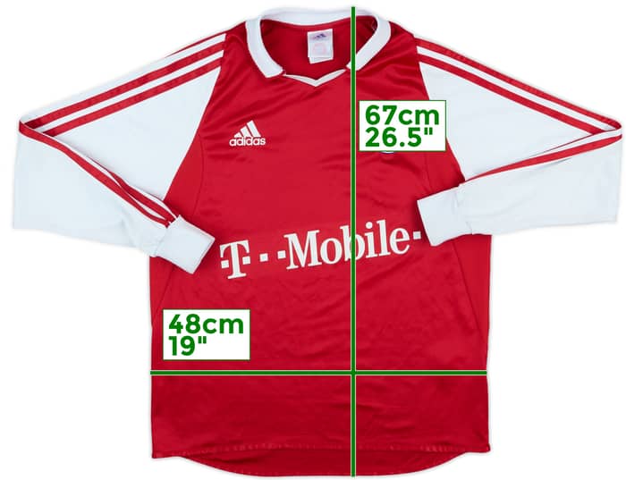 2003-04 Bayern Munich Home L/S Shirt - 7/10 - (XL.Boys)