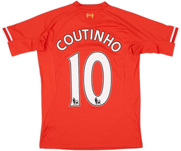 2013-14 Liverpool Home Shirt Coutinho #10 - 9/10 - (XL.Boys)